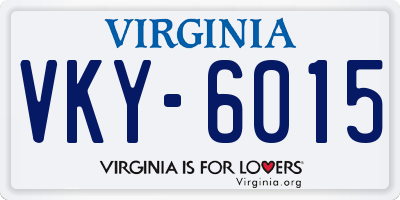 VA license plate VKY6015