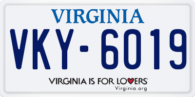 VA license plate VKY6019