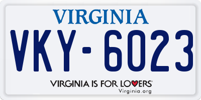 VA license plate VKY6023