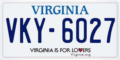 VA license plate VKY6027