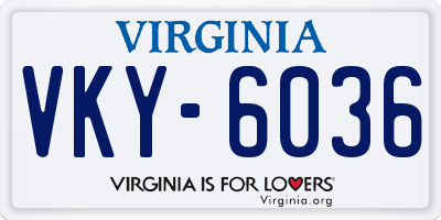 VA license plate VKY6036