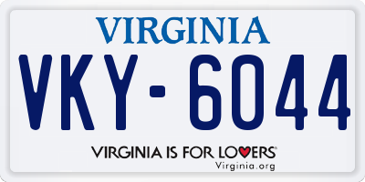 VA license plate VKY6044