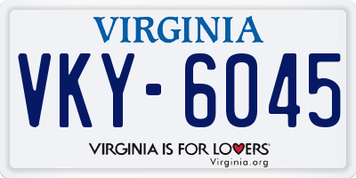 VA license plate VKY6045
