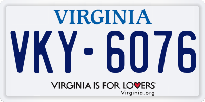 VA license plate VKY6076