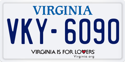 VA license plate VKY6090