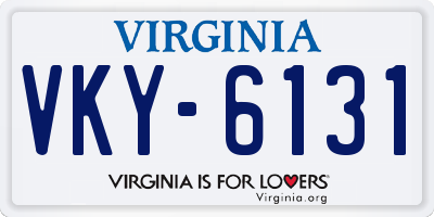 VA license plate VKY6131