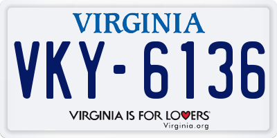 VA license plate VKY6136