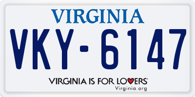 VA license plate VKY6147