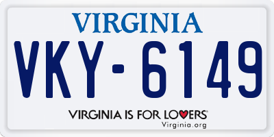VA license plate VKY6149