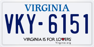 VA license plate VKY6151