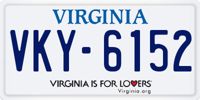 VA license plate VKY6152