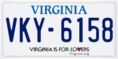 VA license plate VKY6158