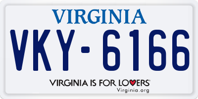 VA license plate VKY6166