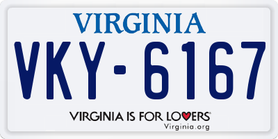 VA license plate VKY6167