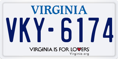 VA license plate VKY6174