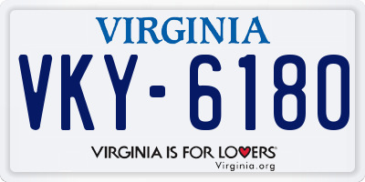VA license plate VKY6180