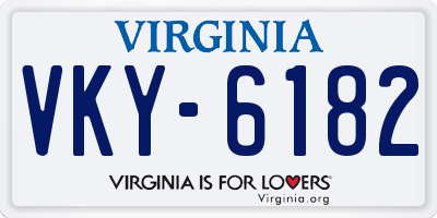 VA license plate VKY6182