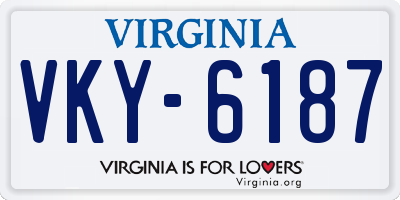VA license plate VKY6187