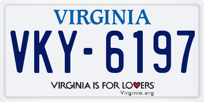 VA license plate VKY6197