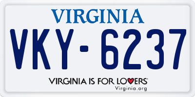 VA license plate VKY6237