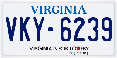 VA license plate VKY6239
