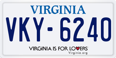 VA license plate VKY6240