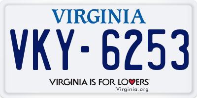 VA license plate VKY6253