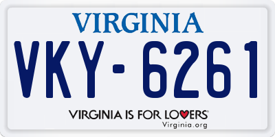 VA license plate VKY6261