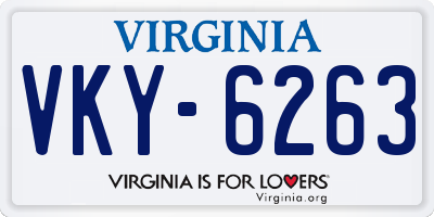 VA license plate VKY6263