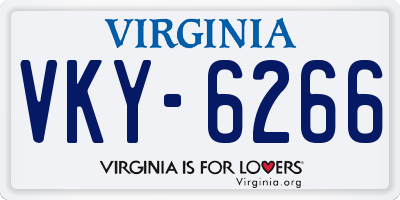 VA license plate VKY6266