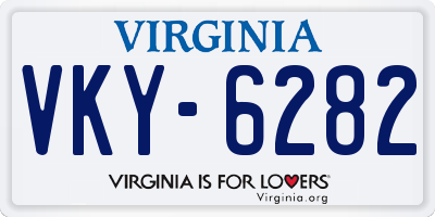VA license plate VKY6282