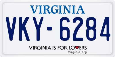 VA license plate VKY6284