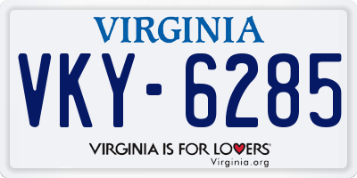 VA license plate VKY6285