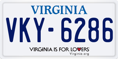 VA license plate VKY6286