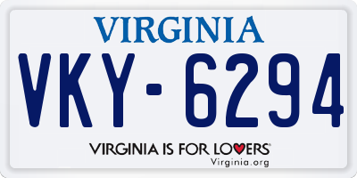 VA license plate VKY6294
