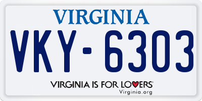 VA license plate VKY6303