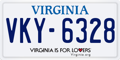 VA license plate VKY6328