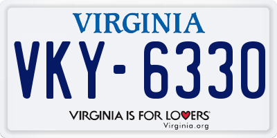 VA license plate VKY6330