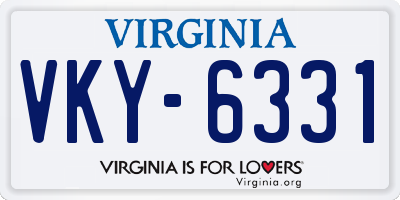 VA license plate VKY6331