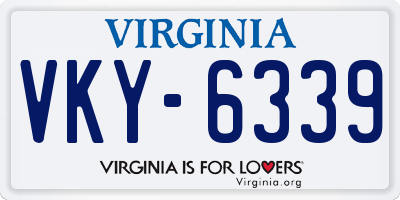 VA license plate VKY6339