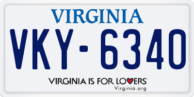 VA license plate VKY6340