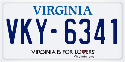 VA license plate VKY6341