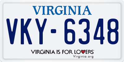 VA license plate VKY6348