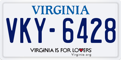 VA license plate VKY6428