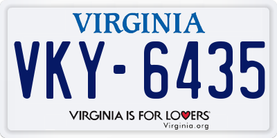 VA license plate VKY6435