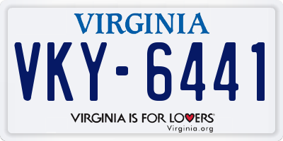 VA license plate VKY6441