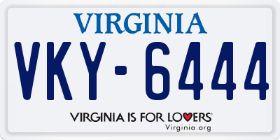 VA license plate VKY6444