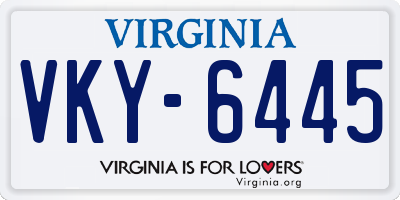 VA license plate VKY6445