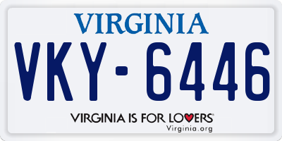 VA license plate VKY6446