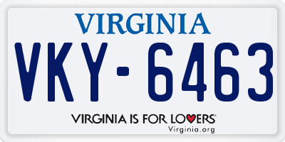 VA license plate VKY6463
